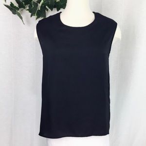 Divided by H&M Black Sleeveless Cami Blouse, Silky, High-Low back, size 2
